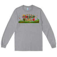 Heather Grey christmas vibes libbey glass Long Sleeve Tee - BundleAndBundleShop