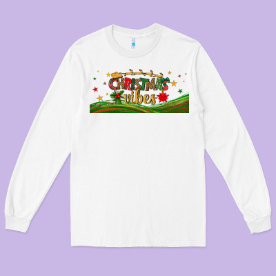 Christmas Vibes Libbey Glass Long Sleeve Tee Designed By Bundleandbundleshop