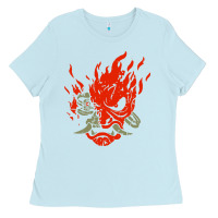 Baby Blue punk samurai Ladies Tee - artisFamous