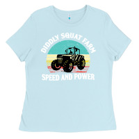 Baby Blue diddly squat farm speed and power Ladies Tee - artisFamous