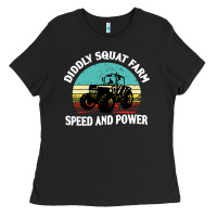 Black diddly squat farm speed and power Ladies Tee - artisFamous