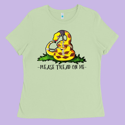 Please Tread On Me Ladies Tee Designed By Artisfamous
