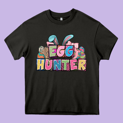 Egg Hunter Plate Letters Easter Day Heavy Core Tee Designed By Howdyjamesfarm