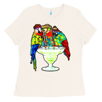 Bone parrots drinking margarita hawaiian Ladies Tee - artisFamous