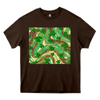 Chocolate Brown shamrock leopard Heavy Core Tee - RanaPortraitStore