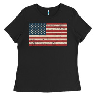 Black american flag Ladies Tee - artisFamous