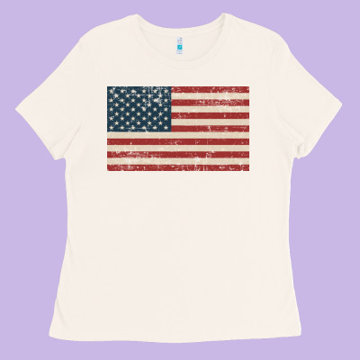 American Flag Ladies Tee Designed By Artisfamous