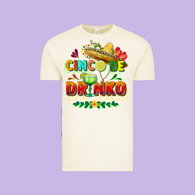 Cinco De Drinko Vintage Tee Designed By Fadigitalartstudio