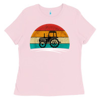 Bubblegum Pink vintage tractor Ladies Tee - artisFamous