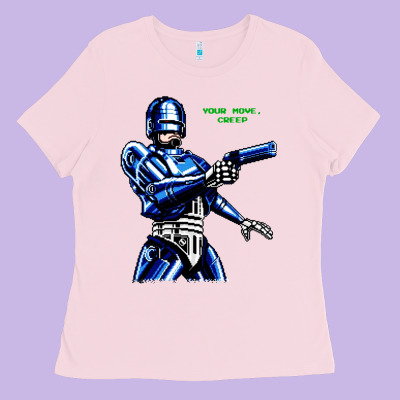 8bit Robocop Ladies Tee Designed By Artisfamous