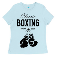 Baby Blue boxing gym classic Ladies Tee - artisFamous