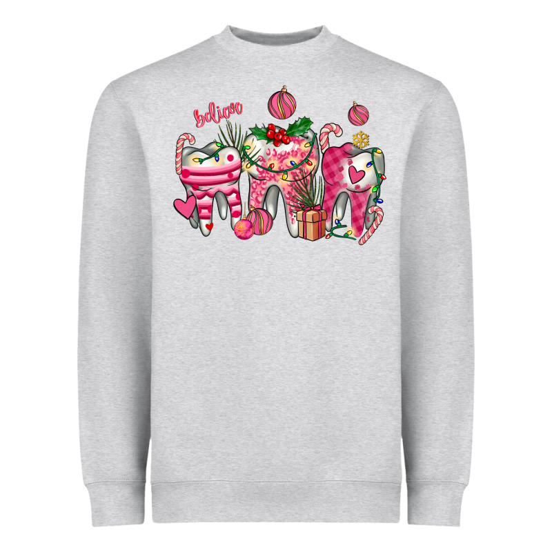 Pink Christmas Teeth Heavyweight Sweatshirt by AdoDesignShop | Teevron