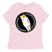 Bubblegum Pink calico cat Ladies Tee - artisFamous