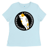 Baby Blue calico cat Ladies Tee - artisFamous