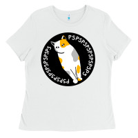 White calico cat Ladies Tee - artisFamous