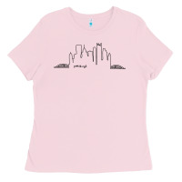 Bubblegum Pink pittsburgh skyline city Ladies Tee - artisFamous