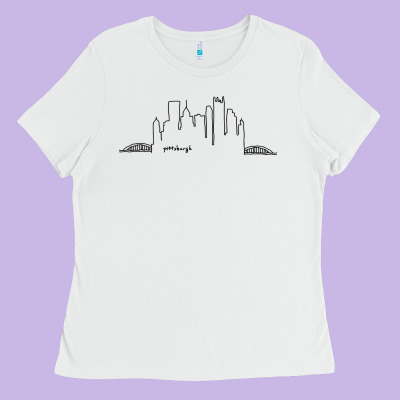 Pittsburgh Skyline City Ladies Tee Designed By Artisfamous