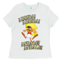 White Funny Speedy Arriba arriba New Ladies Tee - artisFamous