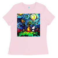 Bubblegum Pink starry night print van gogh parody Ladies Tee - artisFamous