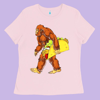 Bigfoot Carrying Taco Ladies Tee Designed By Artisfamous