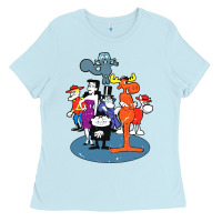 Baby Blue rocky & bullwinkle and friends Ladies Tee - artisFamous