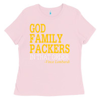 Bubblegum Pink god family packers in that order Ladies Tee - artisFamous