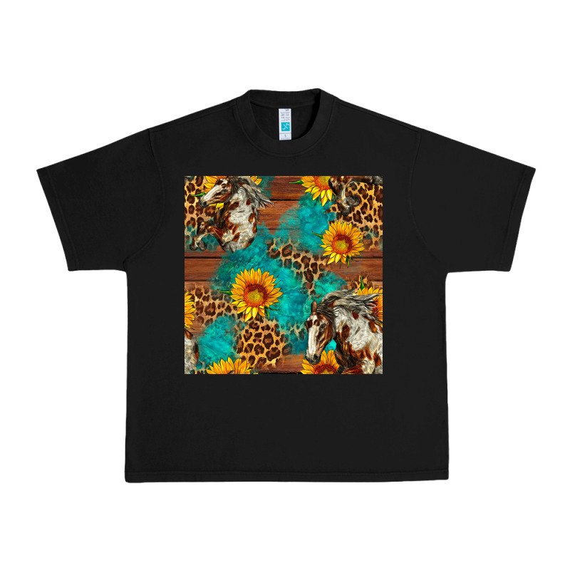 Western Horse And Sunflower Seamless Pattern Urban Heavy Tee by FaDigitalArtStudio | Teevron