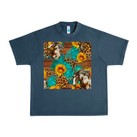 Midnight Navy western horse and sunflower seamless pattern Urban Heavy Tee - FaDigitalArtStudio