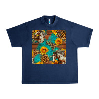 Navy western horse and sunflower seamless pattern Urban Heavy Tee - FaDigitalArtStudio