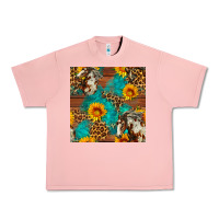 Salmon western horse and sunflower seamless pattern Urban Heavy Tee - FaDigitalArtStudio