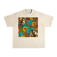 Sandshell western horse and sunflower seamless pattern Urban Heavy Tee - FaDigitalArtStudio