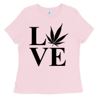 Bubblegum Pink love weed 420 Ladies Tee - artisFamous