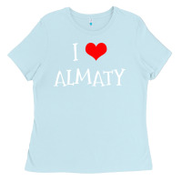 Baby Blue i love almaty city Ladies Tee - artisFamous