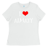 White i love almaty city Ladies Tee - artisFamous