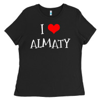 Black i love almaty city Ladies Tee - artisFamous