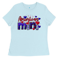 Baby Blue American Mini  4th of July Ladies Tee - CowGirlArtShop
