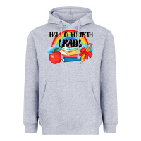 Heather Grey back to school hello fourth grade 3200x2400 Heavyweight Hoodie - AdoDesignShop