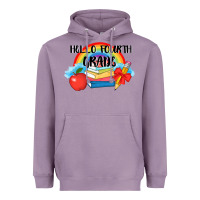 Lavender back to school hello fourth grade 3200x2400 Heavyweight Hoodie - AdoDesignShop