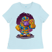 Baby Blue cartoons super hero Strong Hands Ladies Tee - artisFamous