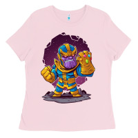 Bubblegum Pink cartoons super hero Strong Hands Ladies Tee - artisFamous