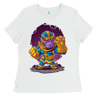 White cartoons super hero Strong Hands Ladies Tee - artisFamous