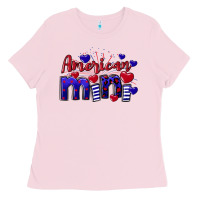 Bubblegum Pink American Mini  4th of July Ladies Tee - CowGirlArtShop