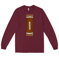 Burgundy american football with leopard pen wraps Long Sleeve Tee - BundleAndBundleShop