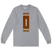 Heather Grey american football with leopard pen wraps Long Sleeve Tee - BundleAndBundleShop