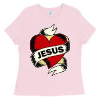 Bubblegum Pink jesus love Ladies Tee - artisFamous