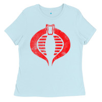 Baby Blue vintage cobra symbol Ladies Tee - artisFamous