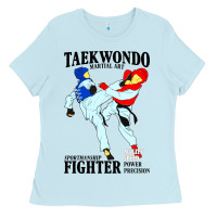 Baby Blue taekwondo sport art Ladies Tee - artisFamous