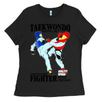 Black taekwondo sport art Ladies Tee - artisFamous