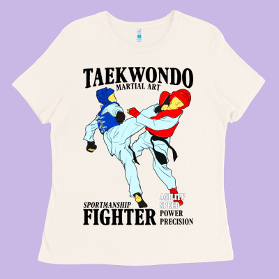 Taekwondo Sport Art Ladies Tee Designed By Artisfamous