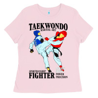 Bubblegum Pink taekwondo sport art Ladies Tee - artisFamous
